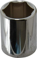 Proto - 1/2" Drive, Standard Hand Socket - 6 Points, 1-1/2" OAL, Chrome Finish - Makers Industrial Supply