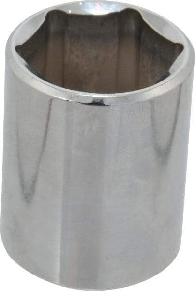 Proto - 1/2" Drive, Standard Hand Socket - 6 Points, 1-1/2" OAL, Chrome Finish - Makers Industrial Supply