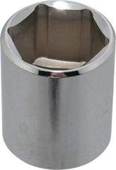 Proto - 1/2" Drive, Standard Hand Socket - 6 Points, 1-1/2" OAL, Chrome Finish - Makers Industrial Supply