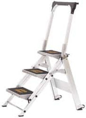 Little Giant Ladder - 3 Steps, 2-1/4' High, Type IA Rating, Aluminum Step Ladder - 300 Lb Capacity, 21-3/4" Base Width - Makers Industrial Supply