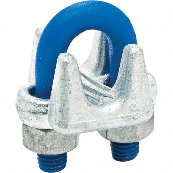 Campbell - 3/8" Wire Rope Clips - 7/16-14, Steel, Galvanized - Makers Industrial Supply