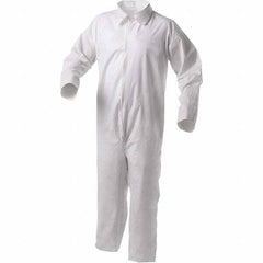 KleenGuard - Size 4XL Film Laminate General Purpose Coveralls - White, Zipper Closure, Open Cuffs, Open Ankles, Serged Seams - Makers Industrial Supply