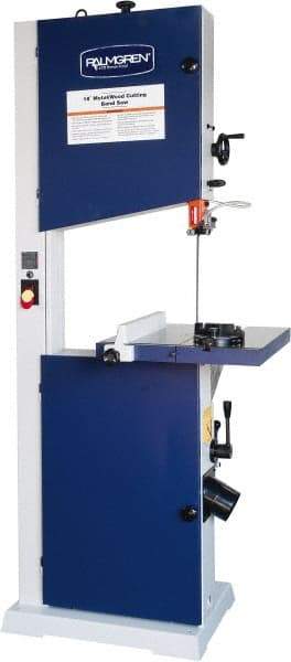 Palmgren - 18" Throat Capacity, Variable Speed Pulley Vertical Bandsaw - 45, 65, 90, 110, 155, 215, 3,000 SFPM, 1.5 hp, Single Phase - Makers Industrial Supply