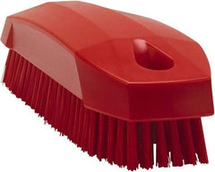 Vikan - 0.7" Bristle Length, Polyester Scrub Brush - 1-1/2" Wide Head, 4-1/2" OAL, Red, Polypropylene Block - Makers Industrial Supply