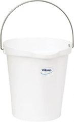 Vikan - 3 Gal, Polypropylene Round White Single Pail with Pour Spout - Handle Included - Makers Industrial Supply