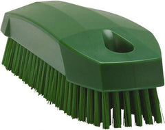 Vikan - 0.7" Bristle Length, Polyester Scrub Brush - 1-1/2" Wide Head, 4-1/2" OAL, Green, Polypropylene Block - Makers Industrial Supply