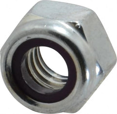 Value Collection - 5/16-18 UNC Grade B Hex Lock Nut with Nylon Insert - 1/2" Width Across Flats, 11/32" High, Zinc-Plated Finish - Makers Industrial Supply