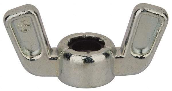 Value Collection - 5/16-24 UNF, Zinc Plated, Zinc Alloy Nylon-Insert Locking Wing Nut - Grade 2, 1-1/2" Wing Span, 0.718" Wing Span - Makers Industrial Supply