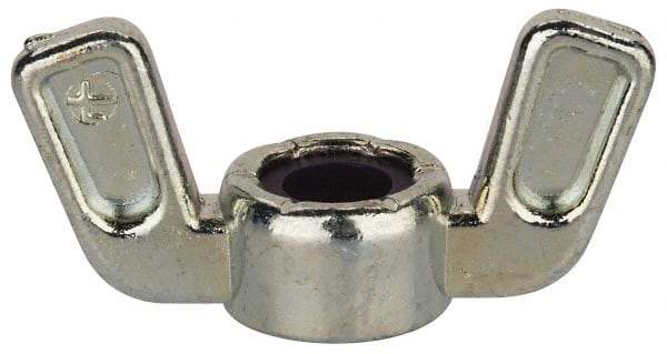 Value Collection - 5/16-18 UNC, Zinc Plated, Zinc Alloy Nylon-Insert Locking Wing Nut - Grade 2, 1-1/2" Wing Span, 0.718" Wing Span - Makers Industrial Supply