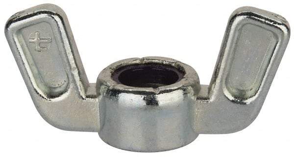 Value Collection - 3/8-16 UNC, Zinc Plated, Zinc Alloy Nylon-Insert Locking Wing Nut - Grade 2, 1-1/2" Wing Span, 0.718" Wing Span - Makers Industrial Supply