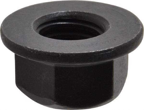 Value Collection - 1/2-13 UNC Grade G Hex Flange Lock Nut with Distorted Thread - 3/4" Width Across Flats, 27/64" High, Phosphate & Oil Finish - Makers Industrial Supply