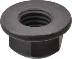 Value Collection - 5/8-11 UNC Grade G Hex Flange Lock Nut with Distorted Thread - 15/16" Width Across Flats, 11/16" High, Phosphate & Oil Finish - Makers Industrial Supply