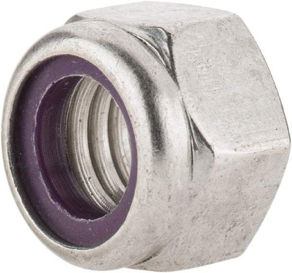 Value Collection - 7/16-14 UNC 18-8 Hex Lock Nut with Nylon Insert - 5/8" Width Across Flats, 29/64" High - Makers Industrial Supply