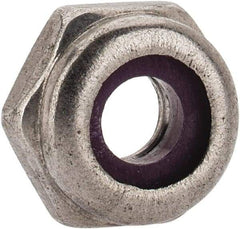 Value Collection - #10-24 UNC 18-8 Hex Lock Nut with Nylon Insert - 3/8" Width Across Flats, 3/16" High, Uncoated - Makers Industrial Supply