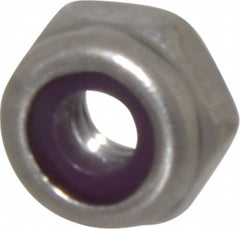 Value Collection - #8-32 UNC 18-8 Hex Lock Nut with Nylon Insert - 11/32" Width Across Flats, 3/16" High, Uncoated - Makers Industrial Supply