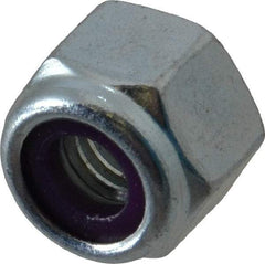 Value Collection - 3/8-16 UNC Grade 2 Heavy Hex Lock Nut with Nylon Insert - 39/64" Width Across Flats, 35/64" High, Zinc-Plated Finish - Makers Industrial Supply