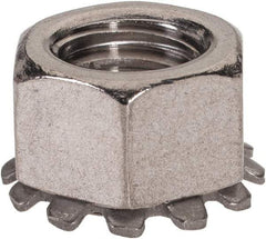 Value Collection - 3/8-16, 0.391" High, Uncoated, Stainless Steel Hex Nut with External Tooth Washer - 21/32" Washer Diam, 9/16" Width Across Flats, Grade 18-8 - Makers Industrial Supply