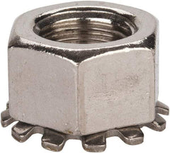 Value Collection - 3/8-24, 0.391" High, Uncoated, Stainless Steel Hex Nut with External Tooth Washer - 21/32" Washer Diam, 9/16" Width Across Flats, Grade 18-8 - Makers Industrial Supply