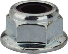 Value Collection - 5/16-18 UNC Grade 2 Hex Flange Lock Nut with Nylon Insert - 1/2" Width Across Flats, 3/8" High, Zinc-Plated Finish - Makers Industrial Supply