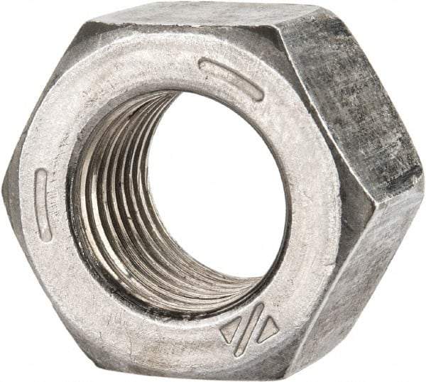 Value Collection - 9/16-18 UNF Steel Right Hand Hex Nut - 7/8" Across Flats, 0.496" High, Uncoated - Makers Industrial Supply