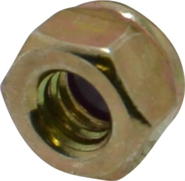 Value Collection - 1/4-20 UNC Grade 8 Hex Lock Nut with Nylon Insert - 7/16" Width Across Flats, 5/16" High, Zinc Yellow Dichromate Finish - Makers Industrial Supply