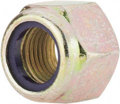 Value Collection - 1/2-20 UNF Grade 8 Hex Lock Nut with Nylon Insert - 3/4" Width Across Flats, 19/32" High, Zinc Yellow Dichromate Finish - Makers Industrial Supply