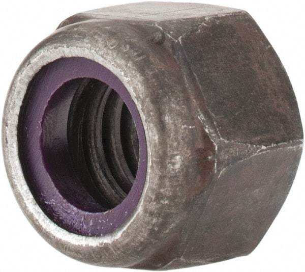 Value Collection - 3/8-16 UNC Grade 8 Hex Lock Nut with Nylon Insert - 9/16" Width Across Flats, 29/64" High, Uncoated - Makers Industrial Supply