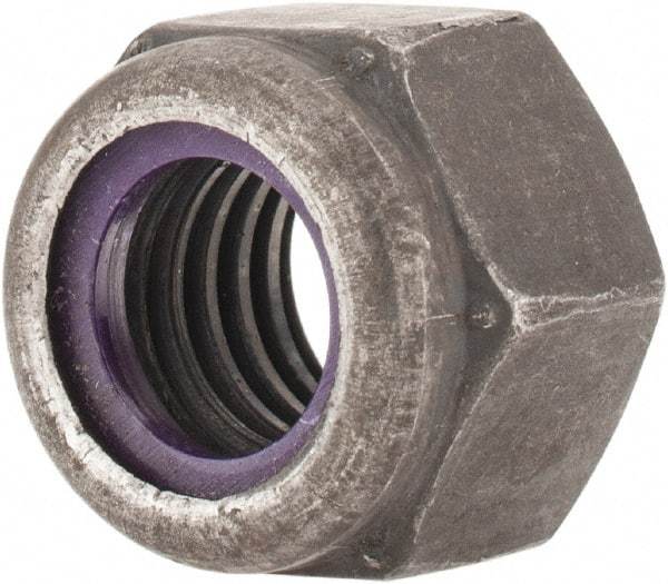 Value Collection - 1/2-13 UNC Grade 8 Hex Lock Nut with Nylon Insert - 3/4" Width Across Flats, 19/32" High, Uncoated - Makers Industrial Supply