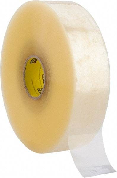 3M - 72mm x 914m Clear Rubber Adhesive Sealing Tape - Polypropylene Film Backing, 2.5 mil Thick, 30 Lb Tensile Strength, Series 373 - Makers Industrial Supply