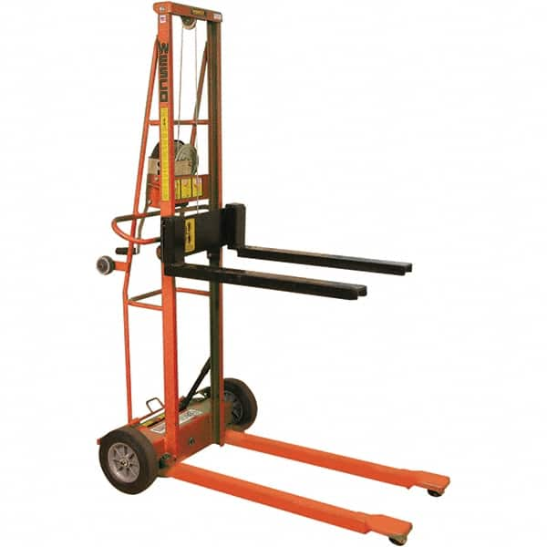 Wesco Industrial Products - 750 Lb Capacity, 62" Lift Height, Adjustable Forks Option for Triple Truck Manually Operated Lift - Makers Industrial Supply