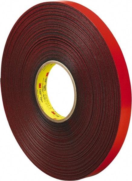 3M - 3/4" x 36 Yd Acrylic Adhesive Double Sided Tape - 45 mil Thick, Gray, Acrylic Foam Liner, Continuous Roll, Series 4611 - Makers Industrial Supply