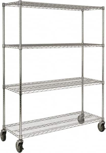 Rubbermaid - 4 Shelf Wire Shelving - Starter Unit - 50" Wide x 18" Deep x 67-5/32" High, - Makers Industrial Supply