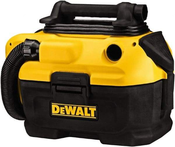 DeWALT - 2 Gal Plastic Tank, Electric & Battery Powered Wet/Dry Vacuum - 120 VAC & 18/20 Volt, 5' Hose Fitting, Cordless, HEPA Filter, Accessories Included - Makers Industrial Supply