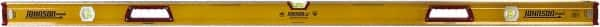 Johnson Level & Tool - 72" Long 3 Vial Box Beam Level - Aluminum, Yellow, 2 Plumb & 1 Level Vials - Makers Industrial Supply