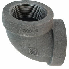 Value Collection - Size 2", Class 300, Malleable Iron Black Pipe 90° Elbow - 300 psi, Threaded End Connection - Makers Industrial Supply