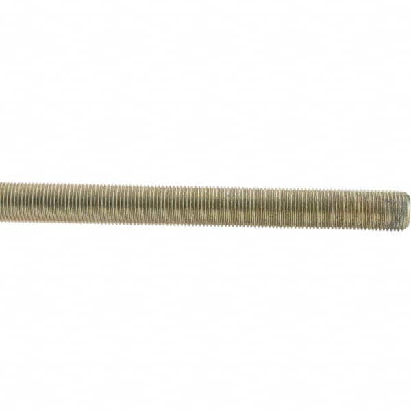 Value Collection - 5/8-18 UNF (Fine), 3' Long, Low Carbon Steel Threaded Rod - Yellow Zinc-Plated Finish - Makers Industrial Supply