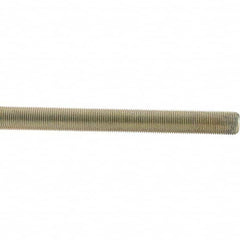 Value Collection - 5/8-18 UNF (Fine), 3' Long, Low Carbon Steel Threaded Rod - Yellow Zinc-Plated Finish - Makers Industrial Supply