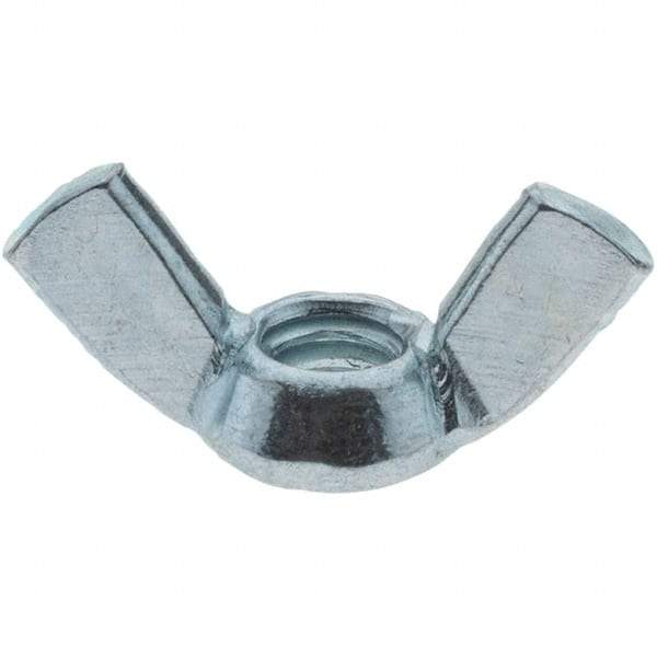 Value Collection - 1/4-20 UNC, Zinc Plated, Steel Type A Wing Nut - 1.1" Wing Span, 0.57" Wing Span - Makers Industrial Supply