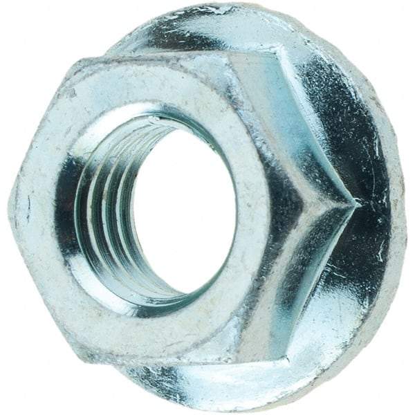 Value Collection - 5/16-24, 0.68" Flange Diam, Serrated Flange Nut - Grade Grade 2 Steel, Zinc-Plated Finish, 0.283" Flange Height - Makers Industrial Supply