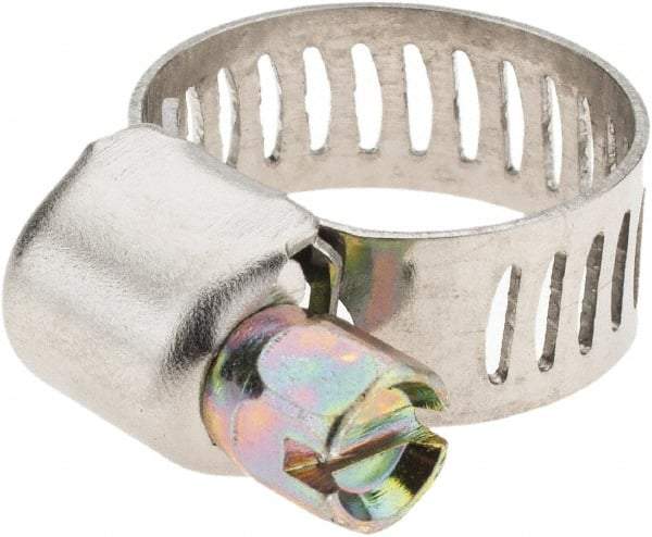 Value Collection - SAE Size 4, 7/32 to 5/8" Diam, Stainless Steel Worm Drive Clamp - 1/2" Wide - Makers Industrial Supply