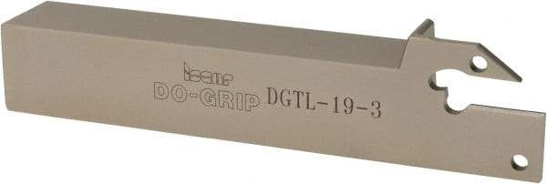 Iscar - 0.118" Min Groove Width, 4-1/2" OAL, Left Hand Indexable Grooving Cutoff Toolholder - 3/4" Shank Height x 3/4" Shank Width, DG. 1../DG. 3.. Insert Style, DGT Toolholder Style, Series Do Grip - Makers Industrial Supply