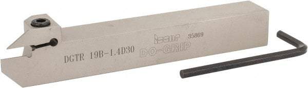 Iscar - External Thread, 0.591" Max Depth of Cut, 0.055" Min Groove Width, 5-1/2" OAL, Right Hand Indexable Grooving Cutoff Toolholder - 3/4" Shank Height x 3/4" Shank Width, DG.. Insert Style, DGT Toolholder Style, Series Do-Grip - Makers Industrial Supply