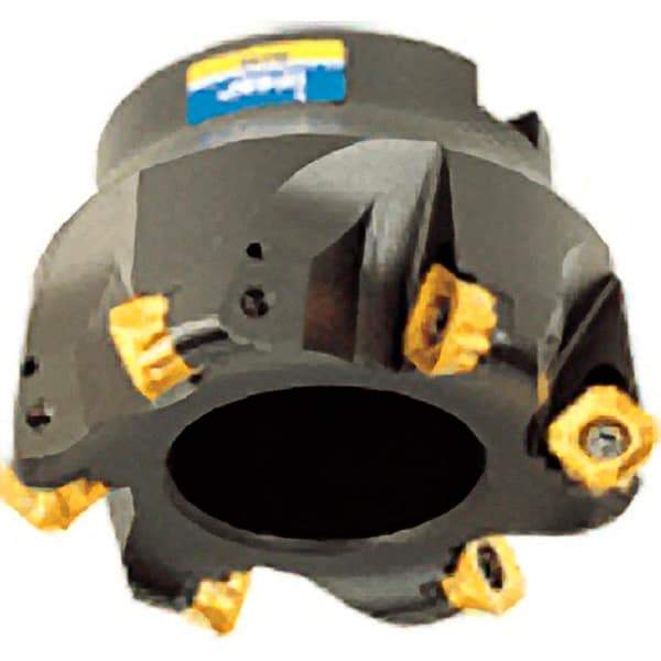 Iscar - 4" Cut Diam, 1-1/2" Arbor Hole, 0.343" Max Depth of Cut, 45° Indexable Chamfer & Angle Face Mill - 8 Inserts, O45MT\xB6R90MT\xB6S45MT\xB6S90MT Insert, Right Hand Cut, 8 Flutes, Series FCM - Makers Industrial Supply