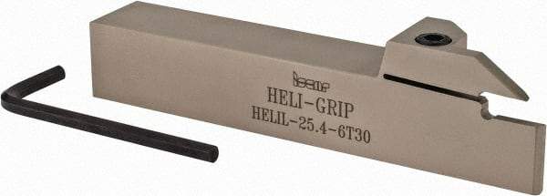 Iscar - HELI, External, Left Hand, 0.236 to 1/4" Groove Width, Indexable Grooving Tool Holder - DG.. 6303, GRIP 6.. Insert Compatibility, 1" Shank Height, 1" Shank Width, 6" OAL - Makers Industrial Supply