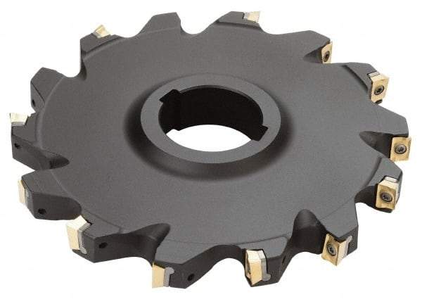 Iscar - Arbor Hole Connection, 3/4" Cutting Width, 1.81" Depth of Cut, 6" Cutter Diam, 1-1/2" Hole Diam, 12 Tooth Indexable Slotting Cutter - SDN Toolholder, QDMT 1205PDTN-HQ Insert - Makers Industrial Supply