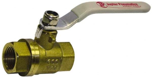 Value Collection - 2" Pipe, Full Port, Brass Full Port Ball Valve - Inline - Two Way Flow, FNPT x FNPT Ends, Lever Handle, 600 WOG, 150 WSP - Makers Industrial Supply