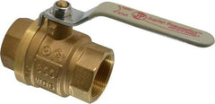 Value Collection - 1-1/2" Pipe, Full Port, Brass UL Listed Ball Valve - Inline - Two Way Flow, FNPT x FNPT Ends, Lever Handle, 600 WOG, 150 WSP - Makers Industrial Supply