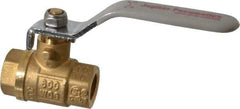 Value Collection - 1/4" Pipe, Full Port, Brass UL Listed Ball Valve - Inline - Two Way Flow, FNPT x FNPT Ends, Lever Handle, 600 WOG, 150 WSP - Makers Industrial Supply