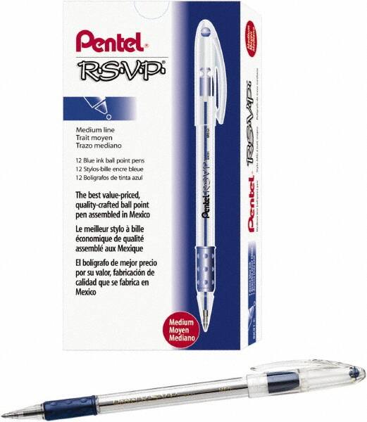 Pentel - Conical Ball Point Pen - Blue - Makers Industrial Supply