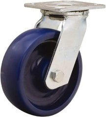 Hamilton - 6" Diam x 2" Wide x 7-1/2" OAH Top Plate Mount Swivel Caster - Polyurethane, 900 Lb Capacity, Sealed Precision Ball Bearing, 4 x 4-1/2" Plate - Makers Industrial Supply